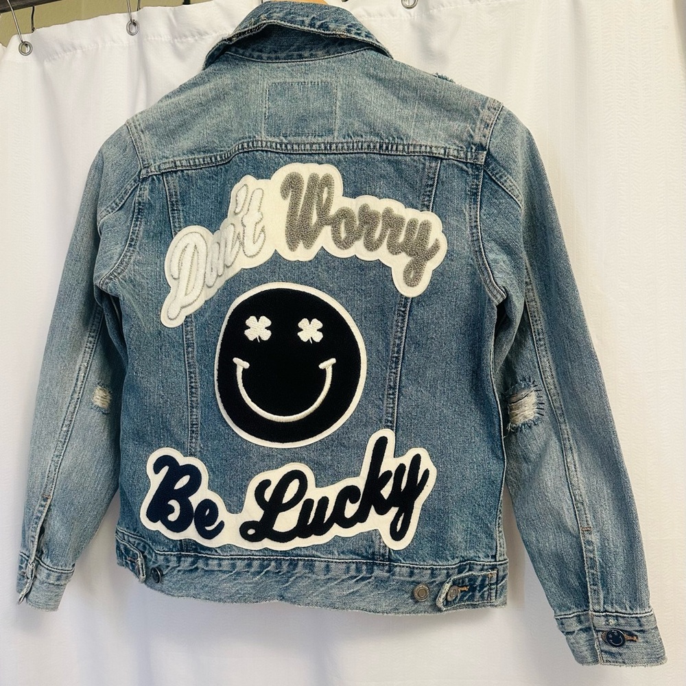 Lucky Brand Don’t Worry Be Lucky Jean Jacket